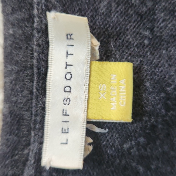 LEIFSDOTTIR bow sweater dress XS anthropologie charcoal gray wool blend mini - Picture 3 of 6